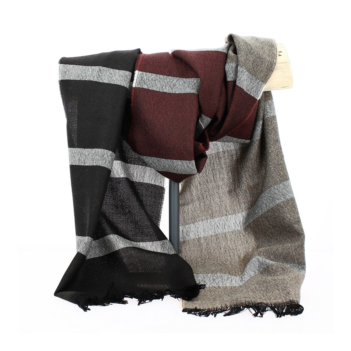 Virgin Wool Scarf With Stripes Traclet Reference 16770