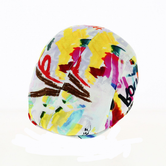 Graff Cotton White Flat Cap - Fléchet Graff Cotton White Flat Cap - Fléchet