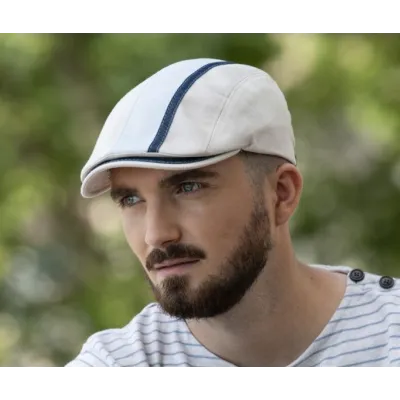 Casquette Plate Doma Denim Jean Coton Beige - Traclet