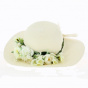 Floral wide-brimmed hat: French creation. Unique model from TRACLET Millinery Workshops