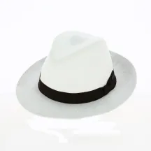 White Linen Fedora Hat - Guerra 1855 Reference: 18048 | Traclet Hat Shop