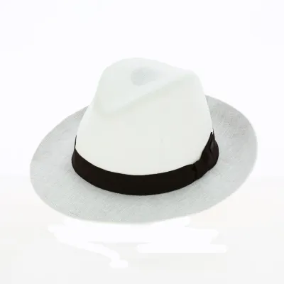 Chapeau Fedora Lin Blanc - Guerra 1855 Reference : 18048 | Chapellerie Traclet