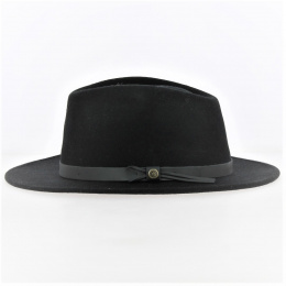 Black Wool Felt Fedora - Traclet
