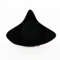Large Black Wool Felt Tricorn Hat Unbordered - Traclet