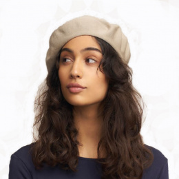 Summer Pluma Sesame Cotton Beret - Heritage by Laulhère