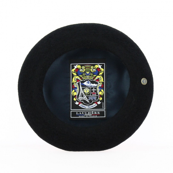 Tartaro Black Wool Beret - Heritage by Laulhère