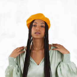 Orange Cotton Summer Beret Pluma - Heritage by Laulhère