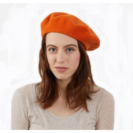 Paris Wool Beret Tangerine - Heritage by Laulhère