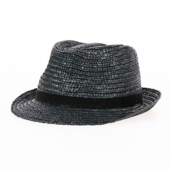Chapeau Trilby Pachuca Paille Naturelle Noir - Traclet