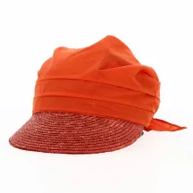 Casquette Alliance en paille Corail -  Seeberger Reference : 18082 | Chapellerie Traclet