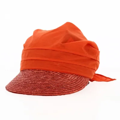 Casquette Alliance en paille Corail -  Seeberger Reference : 18082 | Chapellerie Traclet