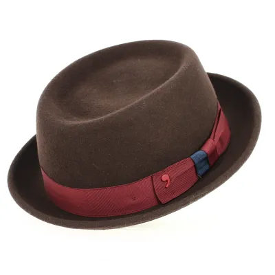 Porkpie Hat MY WAY Brown Felt - TRACLET Reference: 13851 | Traclet Hatters