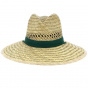 Columbia Traveler Hat Natural Straw Green Ribbon - Dorfman Pacific Co