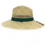 Traveller Columbia Straw Hat Green Ribbon - Dorfman Pacific Co