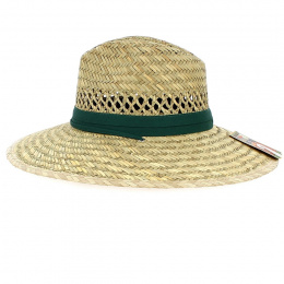 Traveller Columbia Straw Hat Green Ribbon - Dorfman Pacific Co