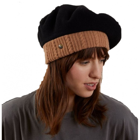 Parisian Beret Lys Wool Black - Laulhère