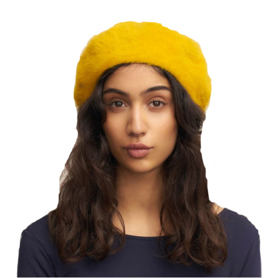 Parisian Angora Saffron Beret - Heritage by Laulhère