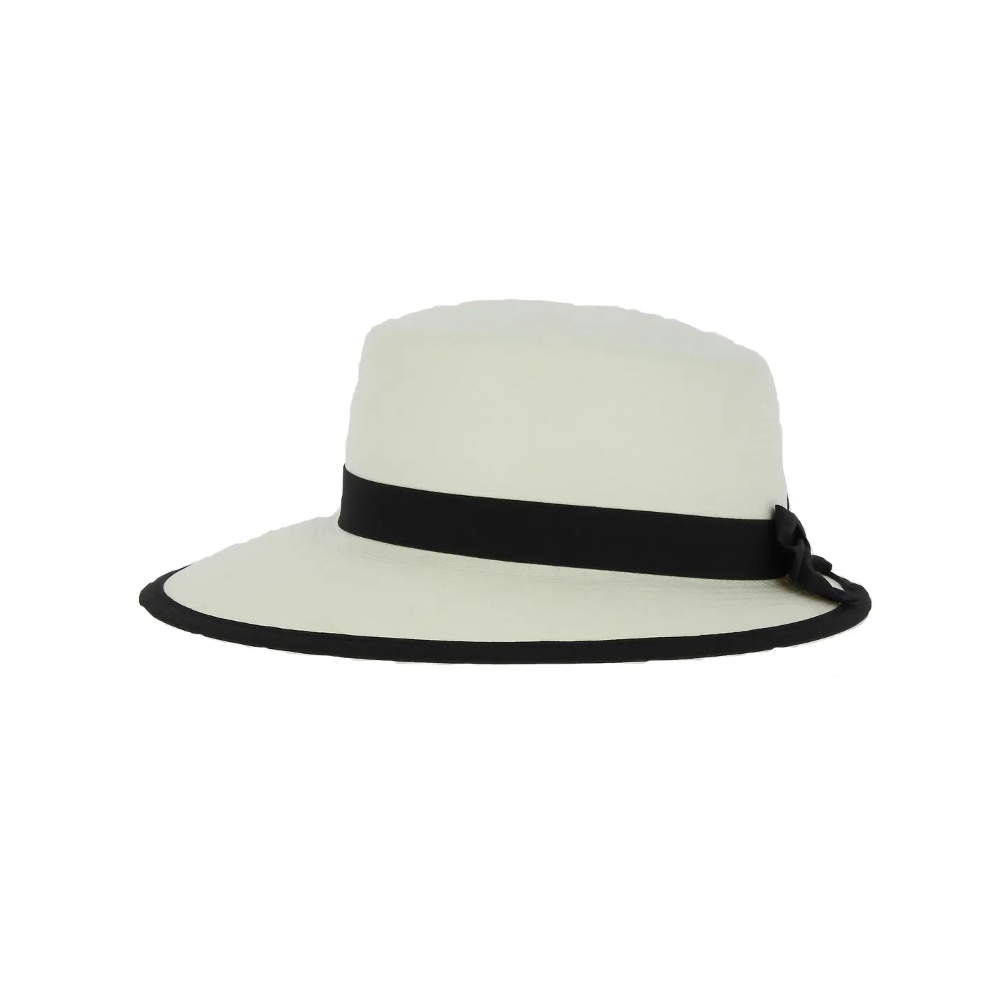 Panama Cap Bleached with Black Ribbon - City Sport Reference: 1766 | Traclet Hat Shop