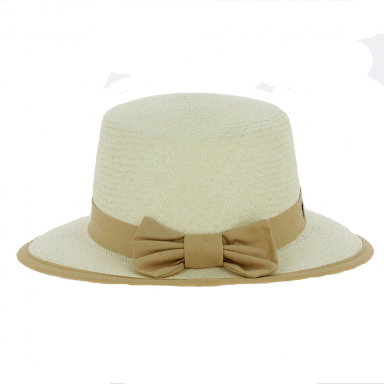 Panama Straw Cap with Camel Ribbon - City Sport