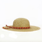Blajor Wide Brim Hat Natural Orange Straw - Crambes