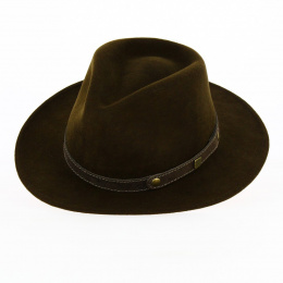 Brown Wool Felt Barico Fedora Hat - Traclet