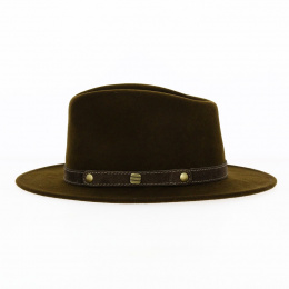Brown Wool Felt Fedora Hat Barico - Traclet