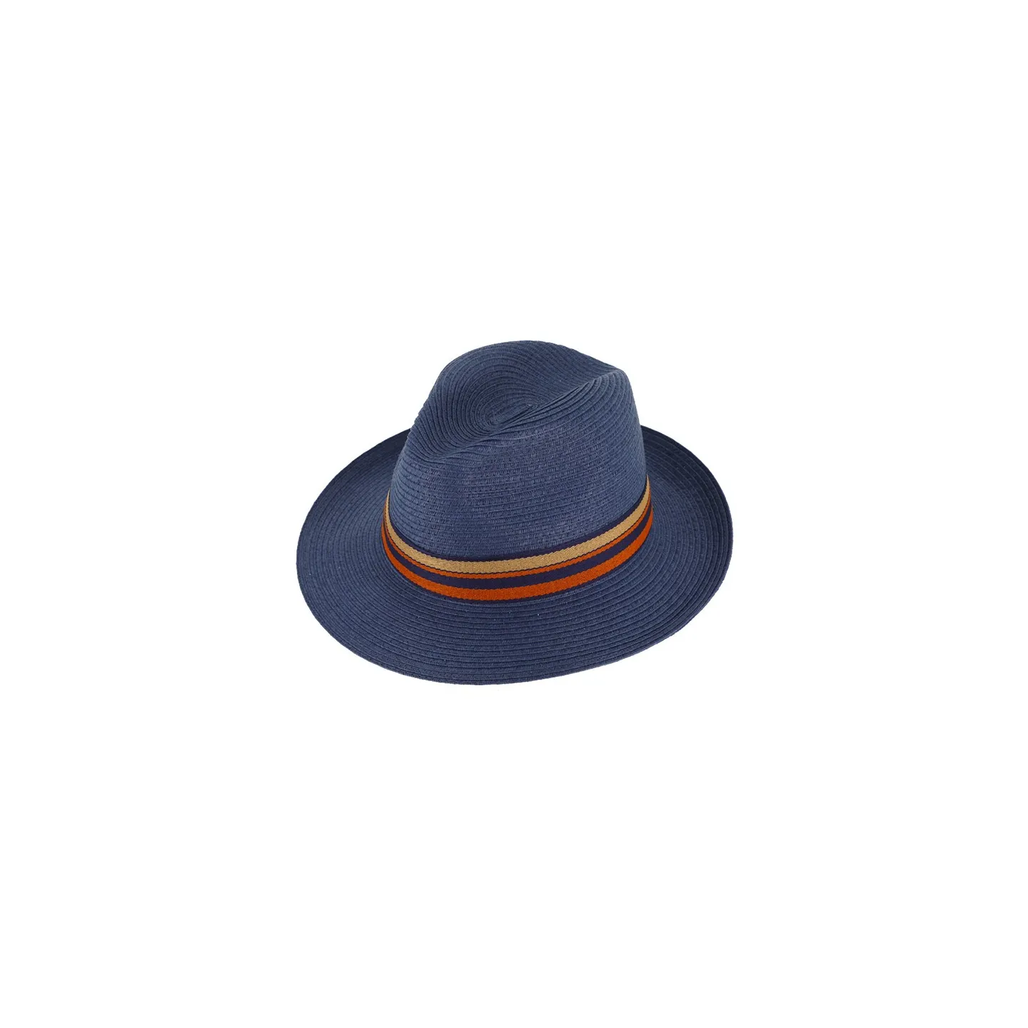 Chapeau Fédora Caprera Paille Papier Marine - Traclet