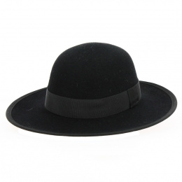 Gemma Capeline Black Wool Felt - Traclet