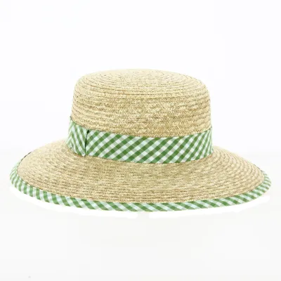 Straw Sun Hat with green ribbon - Traclet Reference: 18158 | Traclet Hat Shop