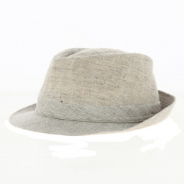 Beige Linen Pergole Trilby Hat - Traclet