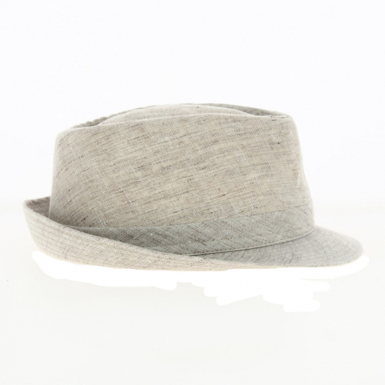 Beige Linen Pergole Trilby Hat - Traclet
