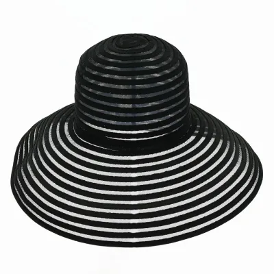 Black Transparent Wide-Brimmed Hat - Traclet Reference: 9704 | Traclet Millinery