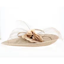 Capeline cérémonie Nelly sans fond Taupe - Traclet Reference : 18166 | Chapellerie Traclet