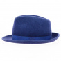 Royal Blue Wool Trilby Hat - Traclet
