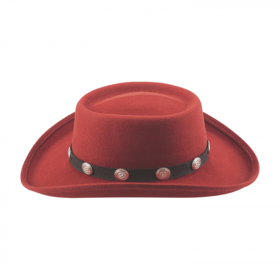 Chapeau Western Close Friend Feutre Laine Rouge - Bullhide