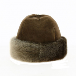 Cossack Fur & Sheepskin Toque / Ushanka Hat Brown - Traclet