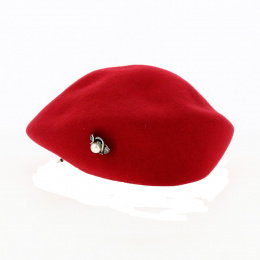 Red Wool Shaped Beret - Traclet
