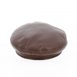 Beret brown leather