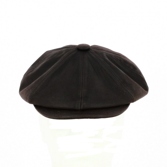 Casquette Cuir Wayne Marron - Traclet