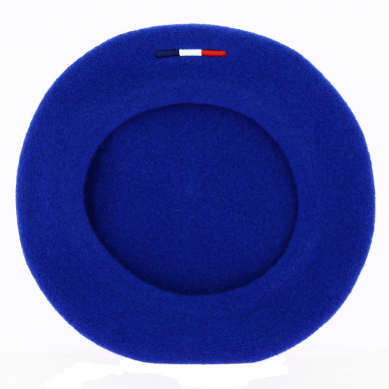 Bright Blue Beret with French Rugby XV Pin - Laulhère