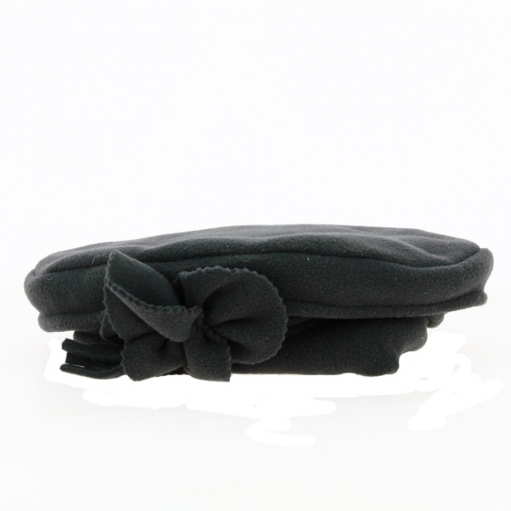 Women's Fleece Beret Grey Flower - Traclet