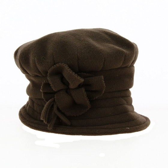 Brown fleece beret cap - Eva line
