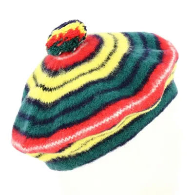 Red Yellow Green Wool Beret - Traclet Reference: 18235 | Traclet Hat Shop