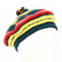 Red Yellow Green Wool beret - Traclet