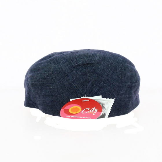 Blue Linen Flat Cap - City Sport