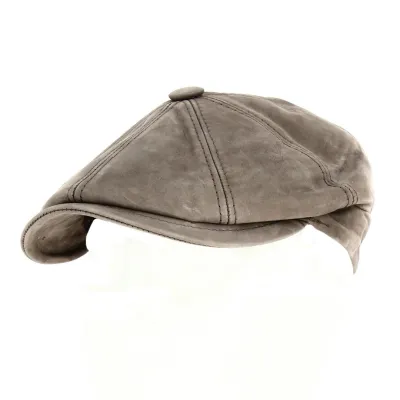 Wayne Taupe Leather Cap - Traclet Reference: 18237 | Traclet Hat Shop