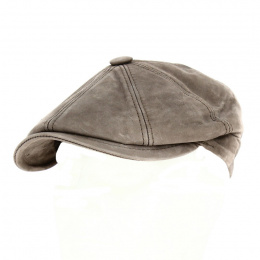 Casquette Cuir Wayne Taupe - Traclet