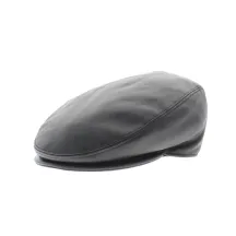 Casquette cuir plate