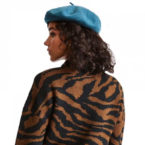 Béret Audrey Laine Bleu Atlantique- Brixton