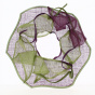 Wide-Brim Ceremony Hat Without Crown Sisal Purple & Green - Traclet
